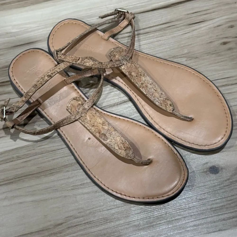 J.Crew Cork T-Strap Sandals Tan Women’s 9.5